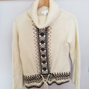 Ann taylor LOFT cream turtleneck sweater